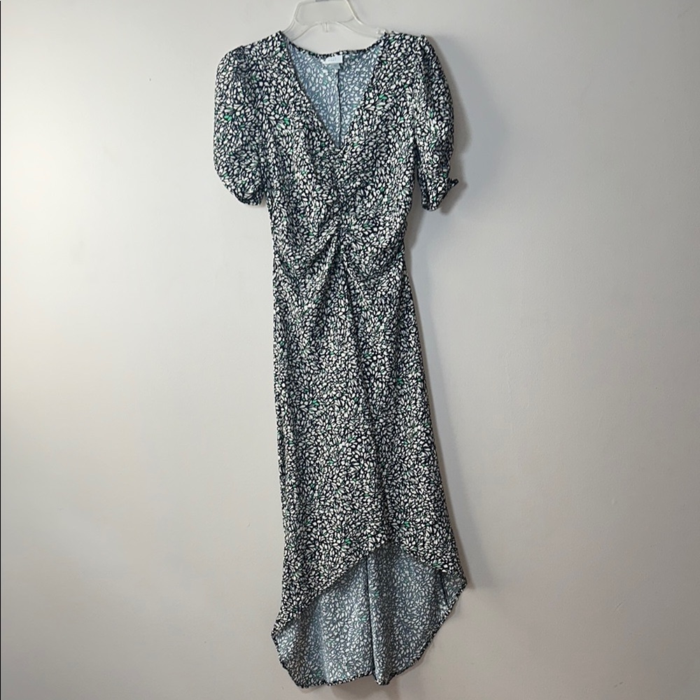 A New Day Floral V-Neck High-Low Midi Dress Size XS Great Condition
